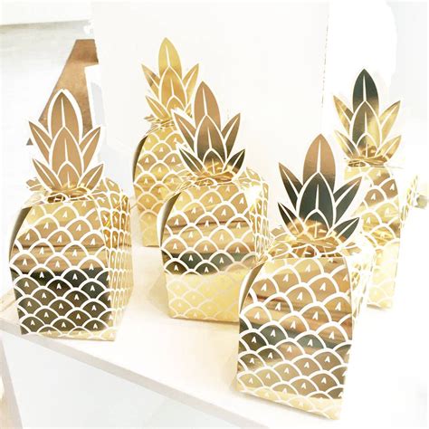 metallic gold pineapple favor boxes|Amazon.com: Pineapple Favor Boxes.